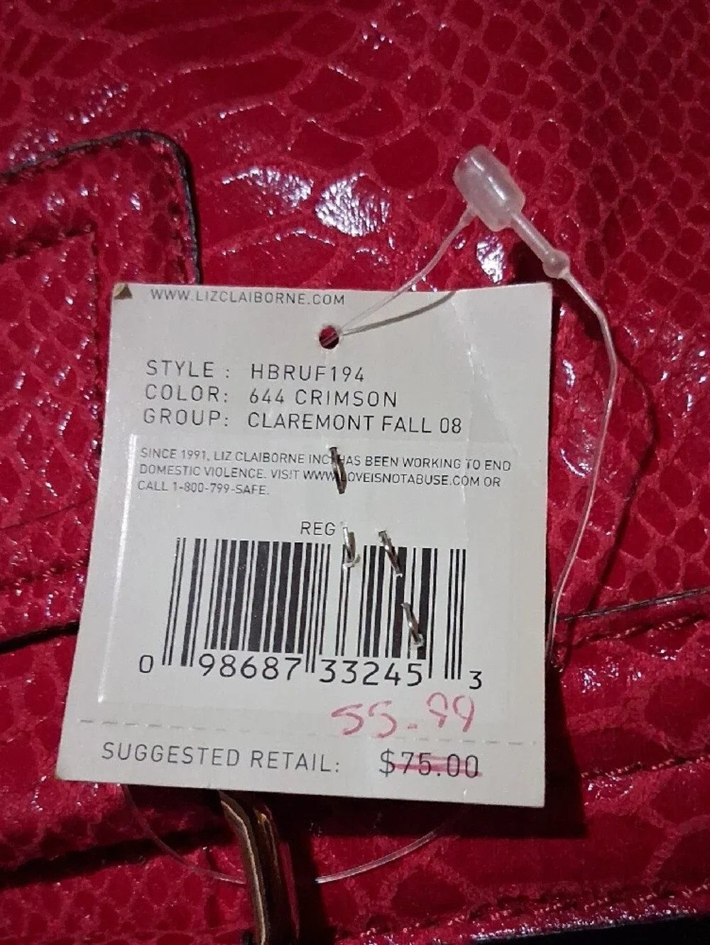 Liz Claiborne Red Textured Satchel